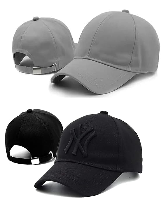 rozti Brand Embroidery Outdoor Summer Sports Hats Specialized-Cap Hat Baseball Cap Adjustable Unisex Cap Combo for Men and Women Freesize Baseball Caps (Pack of 2) Black-picture-56