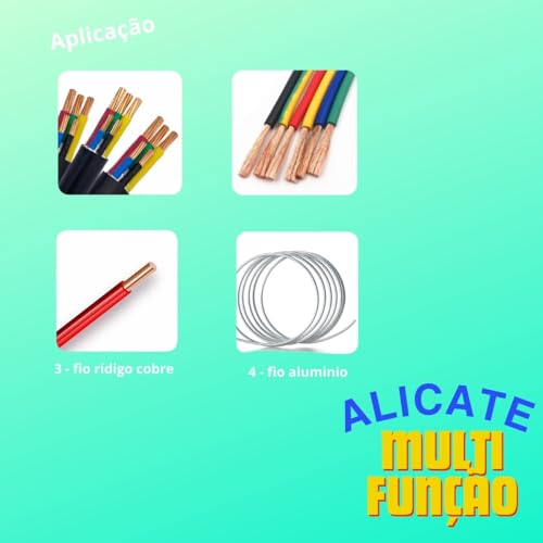 Alicate Multifuncional 25 em 1, Corta, Desencapa, Crimpa Fios, Aço Carbono