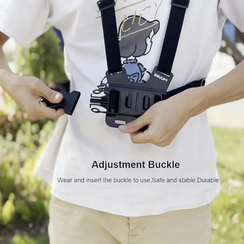 BMUUPY Mobile Phone Chest Mount Harness Strap Cell Phone Holder Mount for Video Recording Bike/Kayak/Fishing/Skateboard POV/VLOG for Smart Mobile Phone for GoPro Hero 12 11 10 9 8/Insta360/DJI