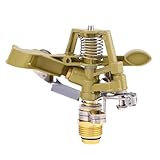 Arroseur à Percussion en Laiton De 1/2 Pouce, Tête D'arrosage Robuste en Alliage De Zinc Réglable à 360 ° avec Buses, Bras à Bascule Rotatif, Arroseur d'eau,Arroseurs Jardin Rotatif Automatique