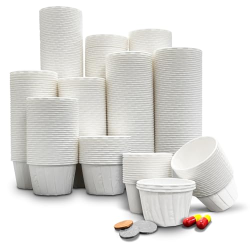 RE-GEN Lot de 500 pots en papier ciré de 56 ml | Gobelets doublés de cire | Parfaits pour les médicaments, la maison, la cuisine, les arts et l'artisanat, le bricolage, la sauce, les portions, les