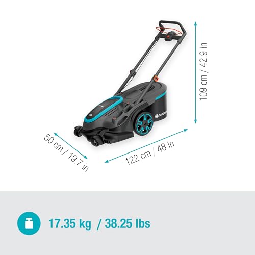 Gardena Tondeuse sur Batterie PowerMax Duo 46/36V P4A 4 Ah - Kit prêt à l'emploi: Haute Performance, Deux Lames Valent Mieux Qu’Une, Idéal pour Les espaces étroits (14646-20)