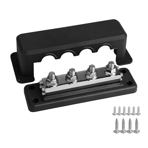 Bornier électrique 600A avec 4 cache-bus 3/8" pour distribution marine et voiture