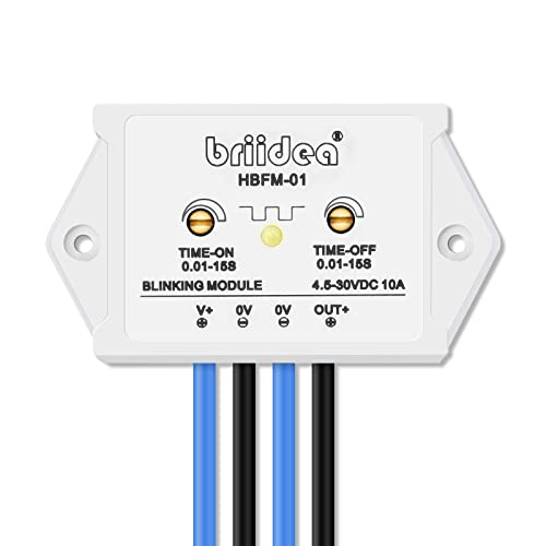 Briidea 10 Amp Blinking Flasher Module DC 4.5-30V Suitable for Various Warning Lamp, Waterproof