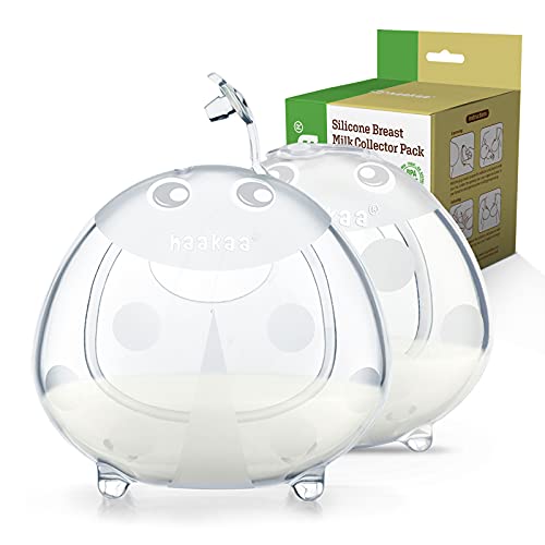 Image of haakaa Ladybug Breast Milk Collector - Soft Breast Shells | Wearable Nursing Cups | Breastmilk Saver| Letdown Catcher for Pumping,Breastfeeding Moms,Protect Sore Nipples(Silicone 2.5 oz/75 ml,2PK)