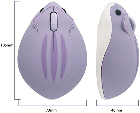 3C Kingdom Hamster Wireless Silent Mouse, Cute Animal Small Cordless Quiet Mice 1200DPI Portable Optical Mice for Travel School Office Home for Computer Laptop for Kids Children Gift (Purple)