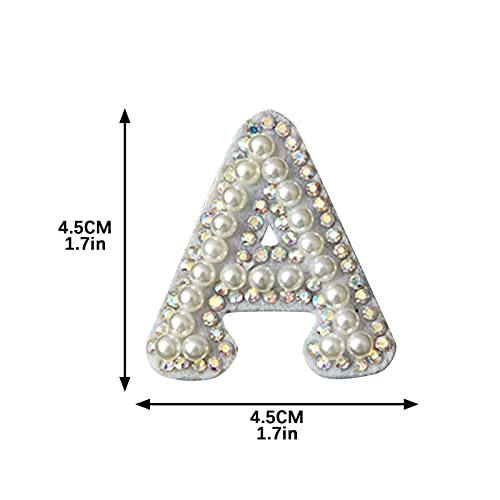 Diy Monograms Emotions Pearl Letter Patches Iron On, Single Letter Patches Self Adhesive Diy Letter Patch Hot White Glitter Patch Letters, Patch Letters For Clothing Patches For Clothes Patch Hat Etc #TOP4