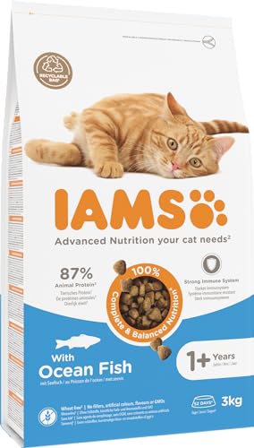 IAMS Katzenfutter trocken mit Fisch - Trockenfutter für Katzen im Alter von 1-6 Jahren, 3 kg