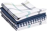T-fal Textiles 24397 4-Pack Cotton Flat Waffle Dish Cloth, Cool
