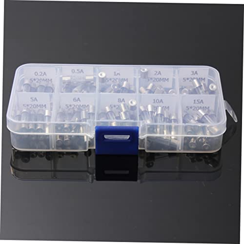 Kit de fusibles de vidrio de acción rápida Angoily 200 piezas con valores variados de amperaje para uso automotriz miniatura 4