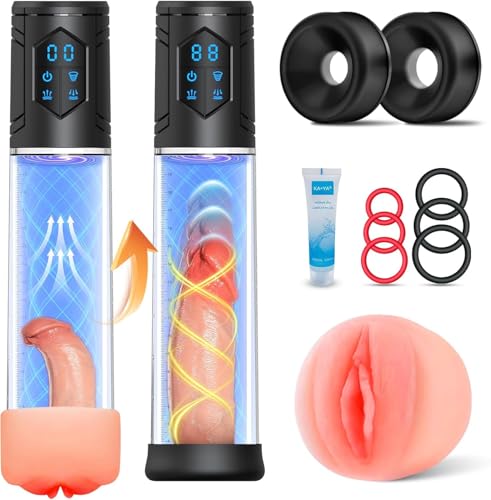 Penis Pump Sex Toys Automatic Enlargers & Extend Pump with 8 Erection Training Modes Erection Enhancing Long Lasting Stronger Penis Entender Erection Pumps Sex Toys - Pumps & Enlargers (6 Cock Rings)