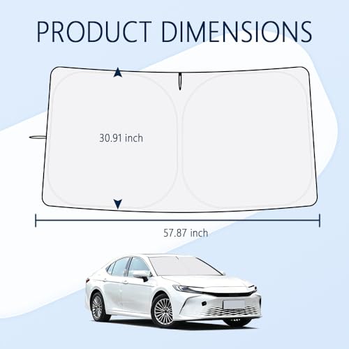 Image of Car Windshield Sun Shade Compatible with Toyota Camry 2025-2026,Oxford Cloth Sun Shade for Car Windshield with Foldable Design,Windshields Cover Suns Shades for Blocking Heat with Storage Bag
