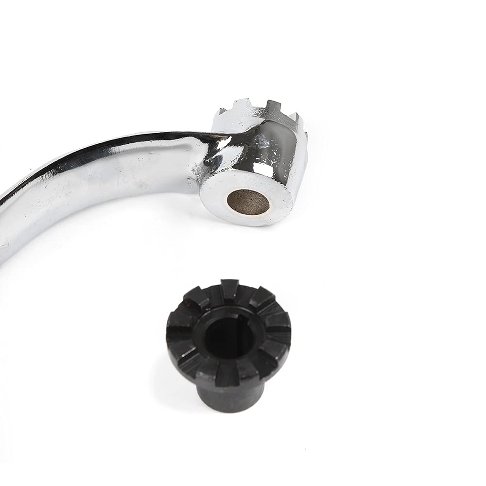 GDAE10 9 Teeth Milling Machine Elevating Knee Crank + Gearshaft Clutch Insert, Alloy Mill Part Swivel Handle (with Gearshaft Clutch Insert)