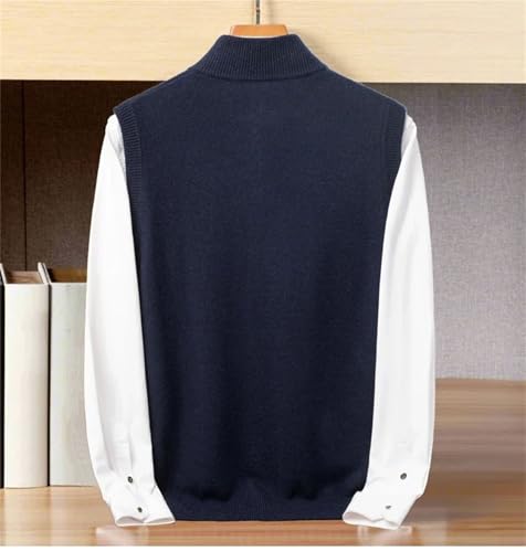 Dcvmvmn Men's Cashmere Vest Plus Size Zipper Knitted Sleeveless Cardigan Business Casual Outfits For Men2