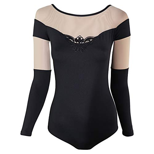 Justeaucorps de ballet Carmen noir et nude pour cours de danse
