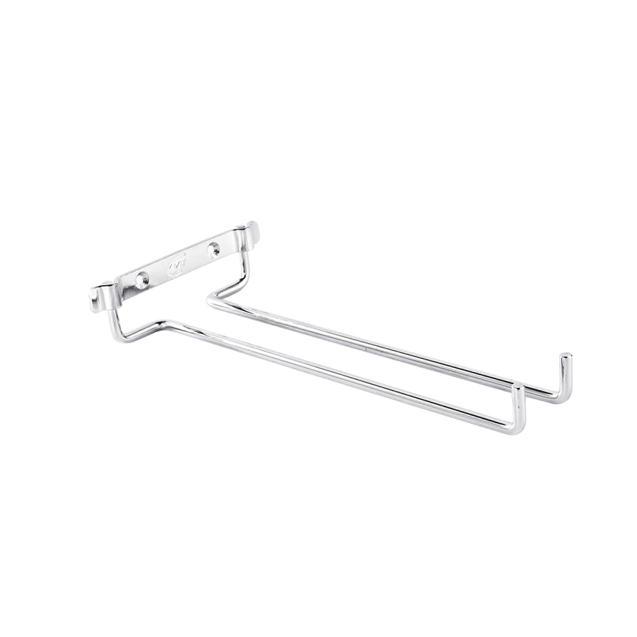 BRIGHTFUFU Hanging Wine Glasses Hanger Single Row Iron Goblet Holder Display Shelf Upside Down Wine Cup Rack for Home Office Bar and Parties Stylish Silver Frame Storage