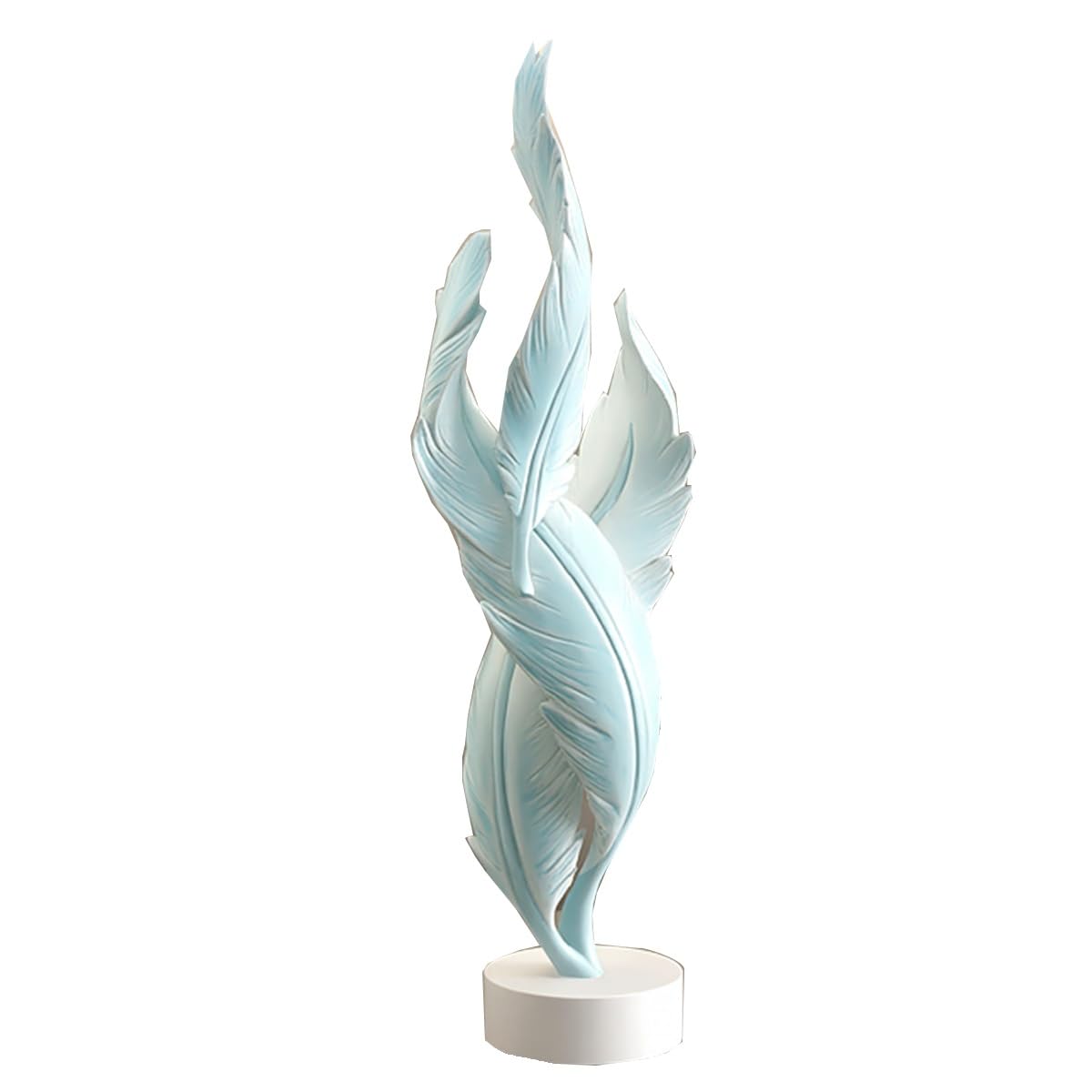 GHKryD statue, Abstract Feather Sculpture Decoration Resin Decor Modern Collectible Figurines(Blue)