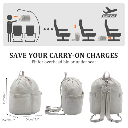 Image of HUA ANGEL Drawstring Backpack, Waterproof Nylon Sports Gym Bag, Travel Backpack for Women and Men for Sports, Travel