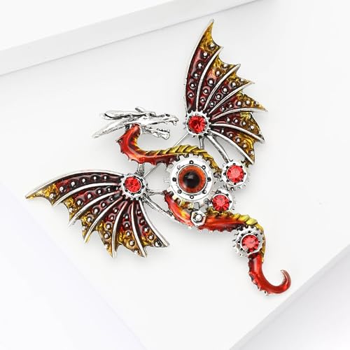 Image of WAKYME Dragon Brooch for Men Suit Lapel Enamel Pins for Suits Fashion Accessories Shirt Clip