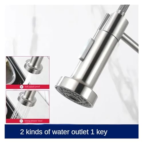 Grifo de pared de cocina con rotación 360 y pulverizador ergonómico 3
