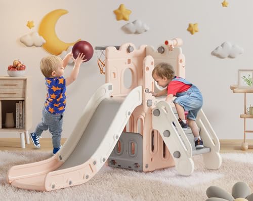 BIERUM 7 in 1 Toddler Slide, L-Shaped Kids Slide for Toddlers Age...