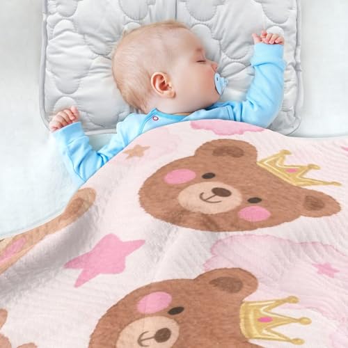 Custom Cartoon Cute Brown Teddy Bear Blankets for Babies Winter Soft para personalizar cat Baby Name Blanket Personalized for Nursery Stroller Crib 30x40in cobijas para ni?os4