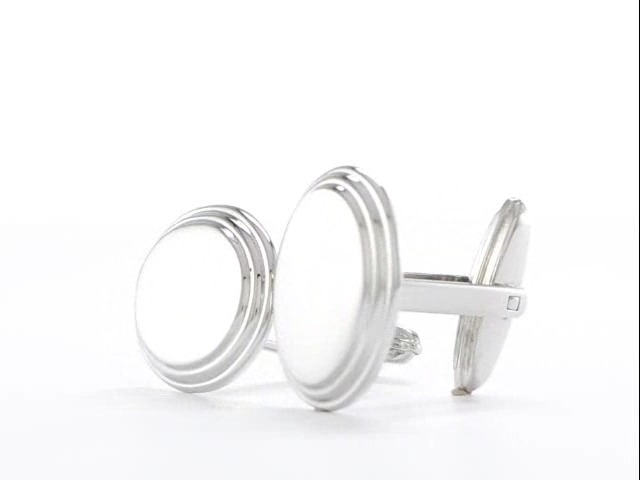 Mancuernillas de acero inoxidable cepillado para hombre miniatura 6