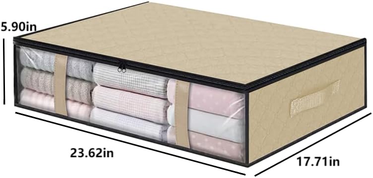Miniatura 2 de Paquete de 2 bolsas de almacenamiento resistentes debajo de la cama con ventana transparente  Cremallera impermeable y 4 asas reforzadas  Diseño