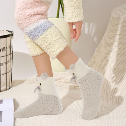 Image of Benefeet Sox Womens Girls Fuzzy Socks Cozy Winter Warm Fluffy Socks Soft Cute Animal Home Slipper Thick Plush Sleeping Sock