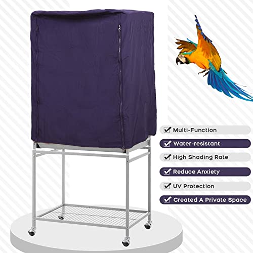 Image of QBLEEV Birdcage Covers, Breathable Universal Bird Parrot Cage Cover Shade | Blackout windproof light-proof covering reduces distractions night accessories cloth without cage-24.8x17.7x31.5in (LxWxH)