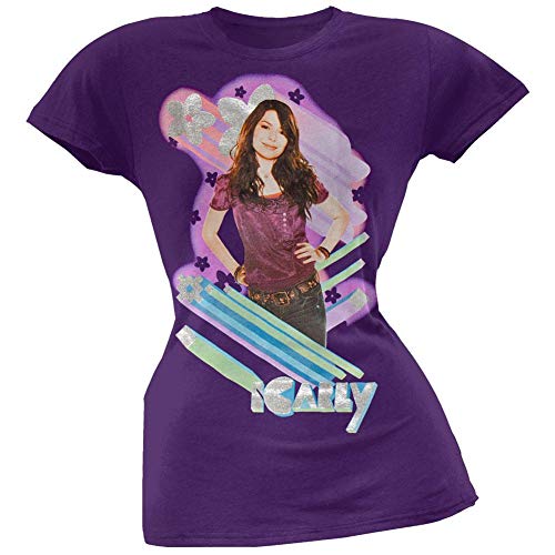 Icarly - Girls 3D Carly Girls Youth T-Shirt Large Purple