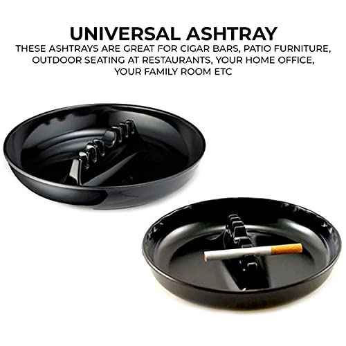 Tesorrio NPASH-2P 2 Pcs Black Plastic Ashtrays For Cigarettes And Cigars – Ashtrays Suitable For Home thumb #2