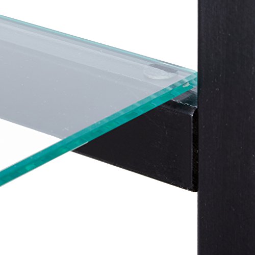 4-Shelf Glass Curio Cabinet Black and Clear - Thumbnail 4