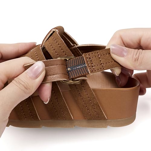Image of Project Cloud Kids Sandals for Girls - Girls Sandals with Adjustable Buckle Closure, Comfortable Plush & Soft Insole w /Wedge Design Non-Slip Outsole