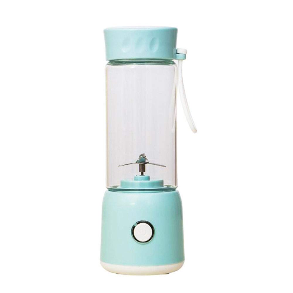 Exprimidor portátil Vaso de Jugo de Vidrio de borosilicato Alto Carga USB Mini exprimidor eléctrico Vaso Mezclador de Batidos de Frutas pequeñas Acero Inoxidable 304 Adecuado para el hogar O