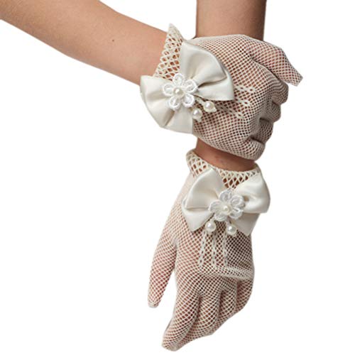 Girls First Communion Gloves Wedding Pageant Princess Glove with Bow