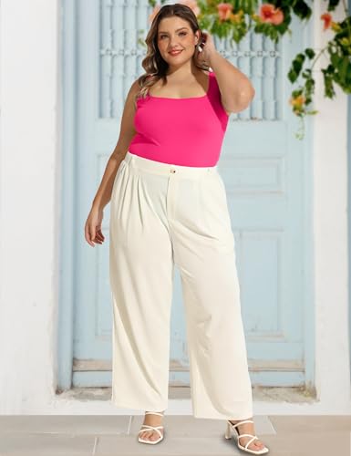 Image of FOREYOND Plus Size Bodysuits for Women Short Sleeves Square Neck Body Suit Tops Casual Basic Slim Fit Shirts Leotards