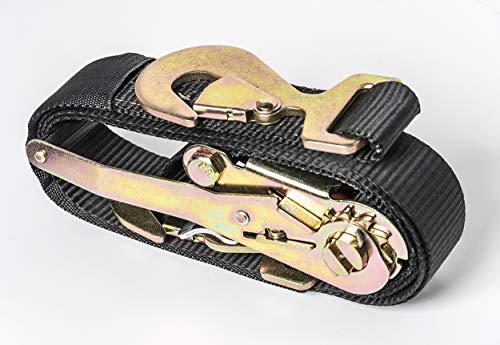 4 Pcs - 2" Inch X 8 Ft Flexible Axle Tie Down All In One Combo Strap With Snap Hook Ratchet 3,300 Lbs Safe Working Load - Haul Car, Race, Truck, Atv, Utv Suv Polyester Uv Resistant #TOP5