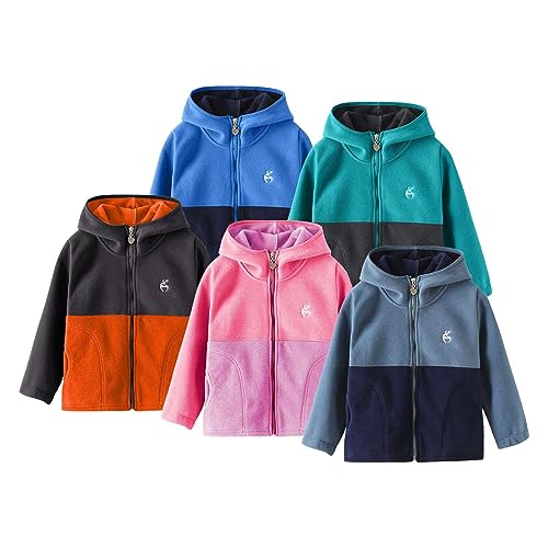 Toddler Girls Boys Zip up Sherpa Jacket Casual Collared Color Block Athletic Coat Fall Winter Thick Warm Outfits with Hood4