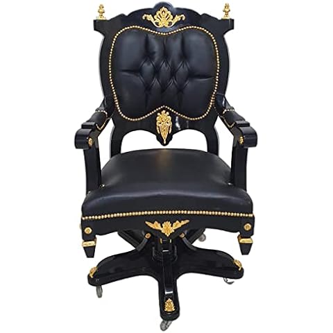 Casa Padrino baroque office chair executive chair black/gold - swivel chair - office chair Cover