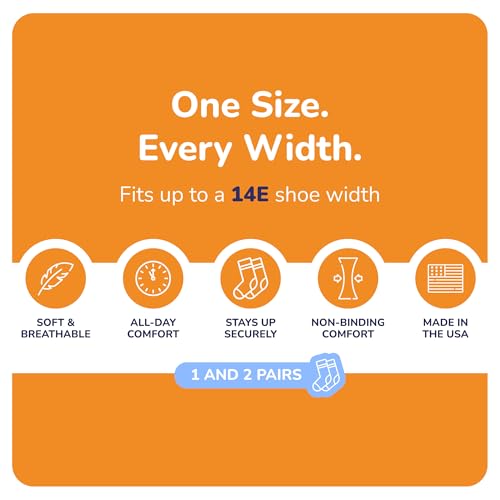 Image of Extra Wide Beyond Bariatric Socks | 30 Inch Calf Stretch, Wide Foot, Ankle & Calf, Non-binding - Microban Odor Control, Inverted Toe Seam - Made in USA