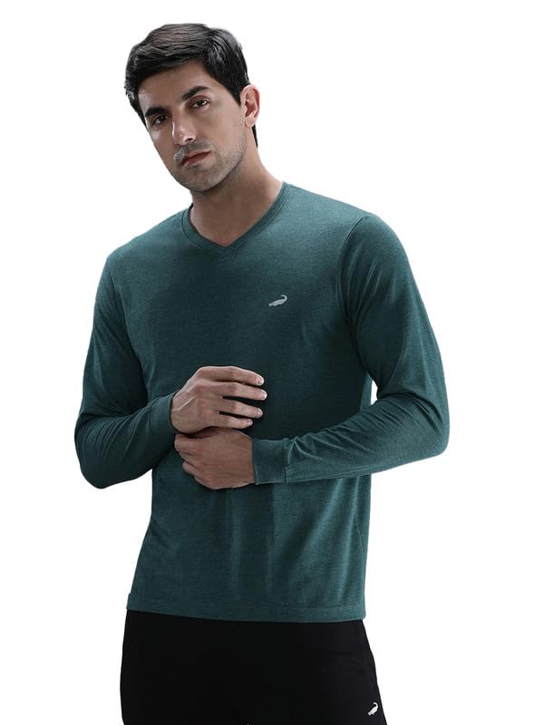crocodile Men Solid Sport Fit T Shirt | Round Neck | Long Sleeve | Regular Length | Basic Casual Pull On Topwear-picture-14