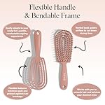 Kitsch Hair Brush Detangler – Flexi Flow Hair Brush for Women, Men & Kids | Detangling Brushes for Curly Hair with Bendable Frame, Bounce Curl Defining Brush for Wet or Dry Strands - Terracotta - Image 4