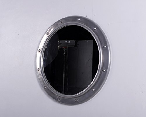 Nautical Tropical Imports Porthole Mirror Aluminum Finish Wall Mount No Dog Ears 20 Inch Diameter #TOP3