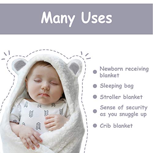 Jam Naturals-Cute Bear Organic Newborn Swaddle Wrap-Gender Neutral Soft Baby Blanket, Newborn Baby Registry Gift(Grey 0-3M) #TOP3