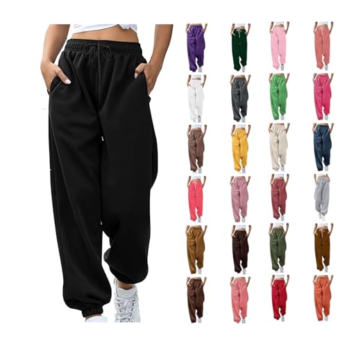 Womens Sweatpants High Waisted Baggy Sweatpant Fall Fashion Jogger Pants Wide Leg Sport Active Trousers with Pocket