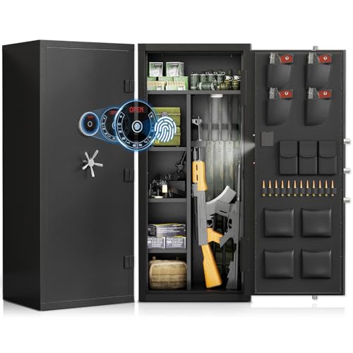 Luzfuego 20-25 Large Gun Safe, Biometric Rifle Safe with LCD