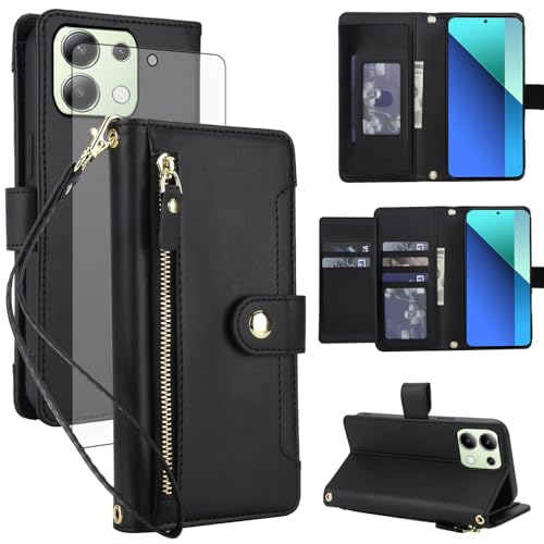 Housse anti-RFID pour Redmi Note 13 4G avec support et film écran