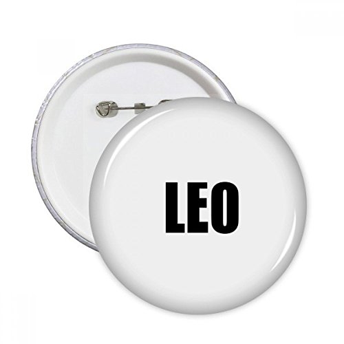 Badge bouton Leo signe du zodiaque pins rond noir multicolore pour vêtement et sac