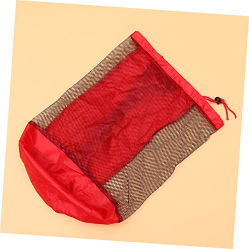 YARNOW 1pc Large Capacity Bag Portable Mesh Storage Bag for Beach Snacks and Books and with Shoulder Strap Red4